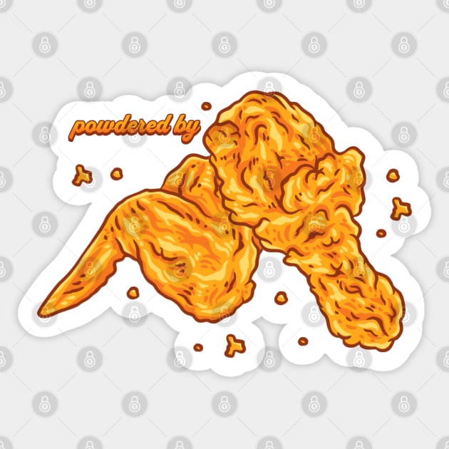 Powered by Fried Chicken Sticker by HolidayBug